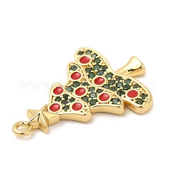 Ciondoli in ottone con placcatura a cremagliera con pavé di zirconi&nbsp;KK-R150-08G-01
