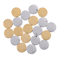 20 Stück 2 Farben 304 Edelstahl Stempel Blanko Anhänger Charms&nbsp;STAS-CJ0001-155