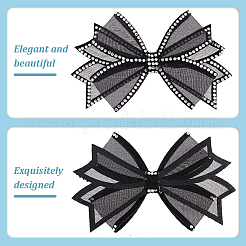 4 Stück 2 Farben Bowknot Polyester Strass Schuhdekorationen&nbsp;FIND-GO0002-32