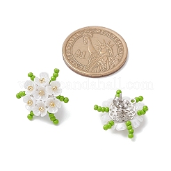 Orecchini a bottone a forma di fiore in acciaio inossidabile 304&nbsp;EJEW-MZ00457-05