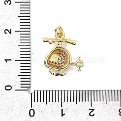 Adornos de latón micropavé de circonia cúbica&nbsp;KK-P336-28G