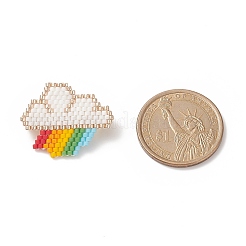 Geflochtene Wolke aus Glassamen mit Regenbogen-Broschennadel&nbsp;JEWB-MZ00001