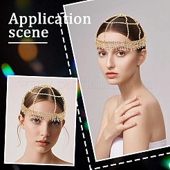 Stirnbänder aus legiertem Strass-Mesh&nbsp;OHAR-WH20005-32G