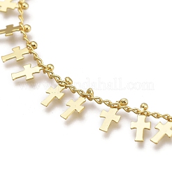 Tobilleras de cadenas de bordillo de latón&nbsp;AJEW-AN00301