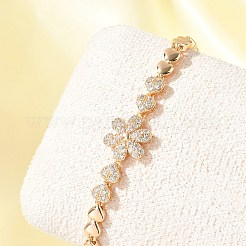 Messing Micro Pave Zirkonia Gliederkette Armbänder&nbsp;KK-R217-48G