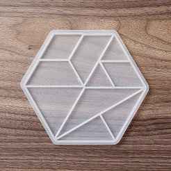 Moldes de silicona para decoración de exhibición de piezas de tangram de triángulo&nbsp;DIY-G067-05D