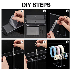 T-förmige Stirnband-Organizer aus Acryl&nbsp;ODIS-WH0001-37
