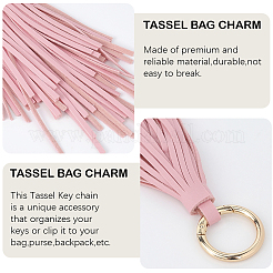 Porte-clés pendentif pompon en cuir synthétique&nbsp;FIND-WH20019-242G-03