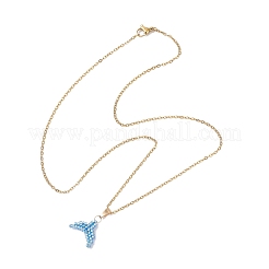 Colgante de cola de sirena con cuentas Miyuki Delica&nbsp;NJEW-MZ00130-03