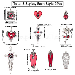 16 pendentif en alliage émaillé de 8 styles pour Halloween&nbsp;ENAM-SC0007-39