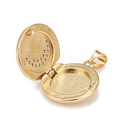 Messing micro pave Zirkonia Medaillon Anhänger&nbsp;KK-A161-42A-G