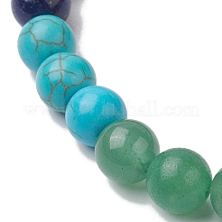 Chakra 8mm rund natürlicher goldener Glanz Obsidian & Amethyst & Lapislazuli & Tigerauge & grüner Aventurin & Karneol & roter Aventurin&nbsp;BJEW-JB10624-02