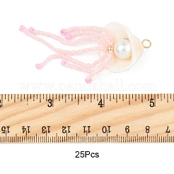 Große Anhänger aus natürlicher Muschel und Glasperle&nbsp;PALLOY-FS00031