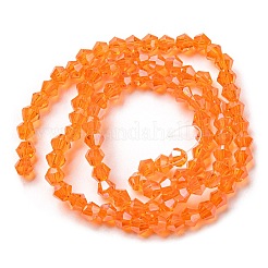Transparentes perles de verre de galvanoplastie brins&nbsp;GLAA-F029-4mm-C11