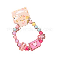 Adorabili braccialetti elastici con perline acriliche pastello per bambina&nbsp;FS-WGCE8BF-07