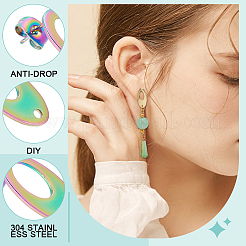 36 pieza de 6 estilos de accesorios para pendientes de acero inoxidable 304&nbsp;STAS-MA0001-01