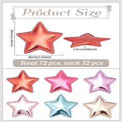 72 Stück 6 Farben Vliesstoff Ornament Zubehör&nbsp;PATC-LP0001-08C