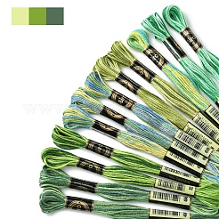 12 Knäuel 6 Farben 6-lagiges Polyester-Stickgarn&nbsp;OCOR-FS0001-01B-04
