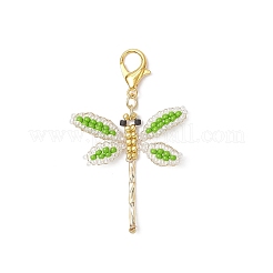 Decorazioni pendenti con perline di semi di vetro a forma di libellula&nbsp;HJEW-MZ00387