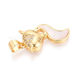Pendenti in zirconi cubici trasparenti in micro pavè di ottone&nbsp;KK-N268-15G