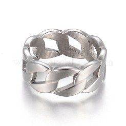 Anelli unisex in acciaio inossidabile 304 anti-ossidazione&nbsp;RJEW-I064-28B-P-17mm