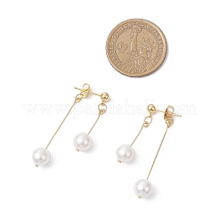 Ohrstecker aus 304 Edelstahl mit runden Perlen und Quasten&nbsp;EJEW-JE06662