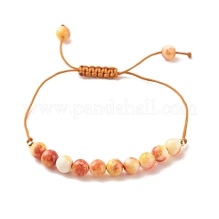 Pulsera redonda de cuentas trenzadas de jade blanco natural&nbsp;BJEW-JB07969