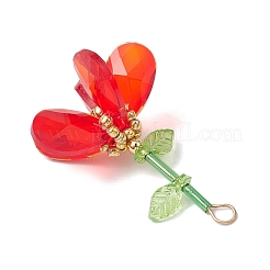 Pendenti a forma di fiore con perline di vetro fatti a mano&nbsp;PALLOY-MZ00742-05