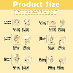 12 Stück 6 Stile Rack Plating Nuggets Messingperlen&nbsp;KK-YW0004-64