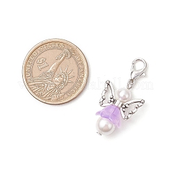 Décorations pendentif en perles de verre et de coquillages en forme d'ange&nbsp;HJEW-JM02964