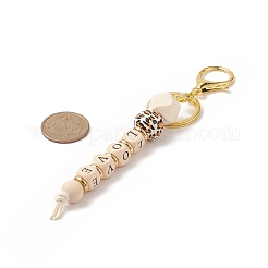 Liebes-Schlüsselanhänger mit Holzperlenanhänger&nbsp;KEYC-JKC00461
