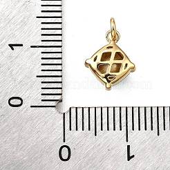 Charms de vidrio de latón&nbsp;KK-V011-35G-A