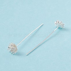 Messing-Mikropavé-Blumenkopfstifte mit klarem Zirkonia&nbsp;KK-G413-01S
