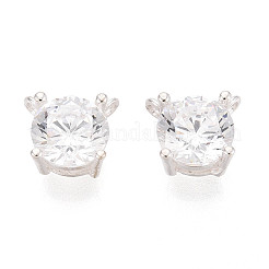 925 ciondolo rotondo piatto in argento sterling con pavé di zirconi cubici trasparenti&nbsp;STER-T008-69S-02