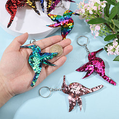 40 porte-clés colibri à paillettes pour animaux de compagnie&nbsp;KEYC-CA0001-60