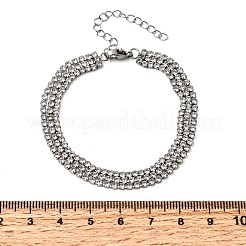 Mehrreihige Armbänder aus 304er Edelstahl mit Strassen für Damen&nbsp;BJEW-P376-01P-03