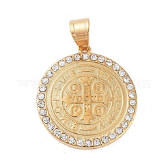 Pendentifs en acier inoxydable 304 micro pavés de zircones cubiques transparentes avec placage ionique (IP)&nbsp;STAS-K281-01G