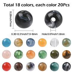 360 Stück 18 Farben Harzperlen&nbsp;RESI-SC0006-34