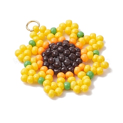 Sonnenblumen-Anhänger aus Perlen&nbsp;PALLOY-MZ00450