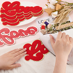 Wort Liebe Handtuch Stickerei Stoff Aufnäher/Aufnäher&nbsp;PATC-FG0001-56