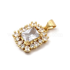 Pendentifs avec zircon cubiques à micro-pavés en laiton&nbsp;KK-I360-010G-02