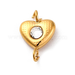 304 Edelstahl Strass Herz Verbindungsstück Charms&nbsp;STAS-M110-15G