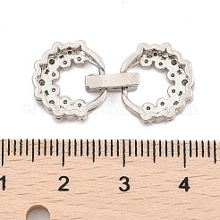 Messing Micro Pave klare Zirkonia Falte über Verschlüsse&nbsp;KK-C075-02P