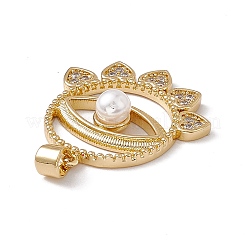Pendentifs avec zircon cubiques à micro-pavés en laiton&nbsp;KK-B061-04G