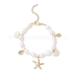 Bracciali di perle coltivate d'acqua dolce naturali coltivate&nbsp;BJEW-TA00633