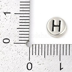925 perle ronde plate en argent sterling avec lettres&nbsp;LS-STER-G044-01AS-H