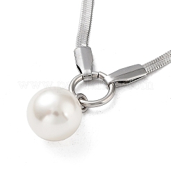 Collane in acciaio inossidabile 304 con perline di plastica&nbsp;NJEW-Q335-02B-P