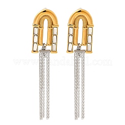 Zweifarbige Ohrstecker aus 304 Edelstahl&nbsp;EJEW-F355-01GP