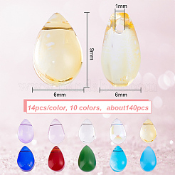 140 Stück 10 Stile Imitation Jade & transparente Glasanhänger&nbsp;GLAA-GO0001-04