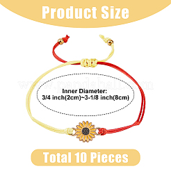 10 Stück 5 Farben Legierung Sonnenblumen Link Armbänder Set&nbsp;BJEW-FI0001-62